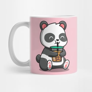 Cute Panda Sipping Boba Milk Tea Mug